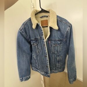 Levi's Cream Sherpa Lined Jacket